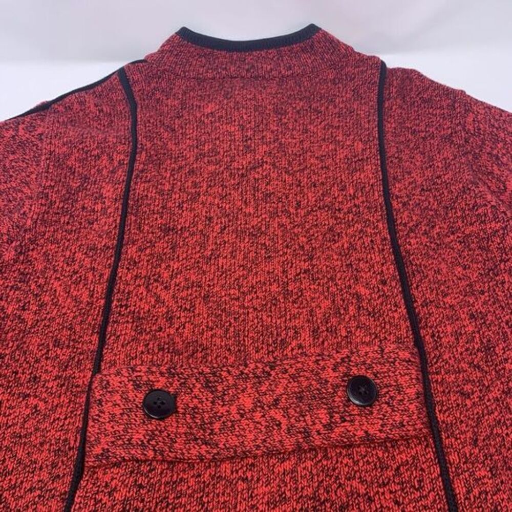 Lisa Nichols Red with Black Trim Button Down Women's Cardigan Sweater Size Large - Picture 8 of 10